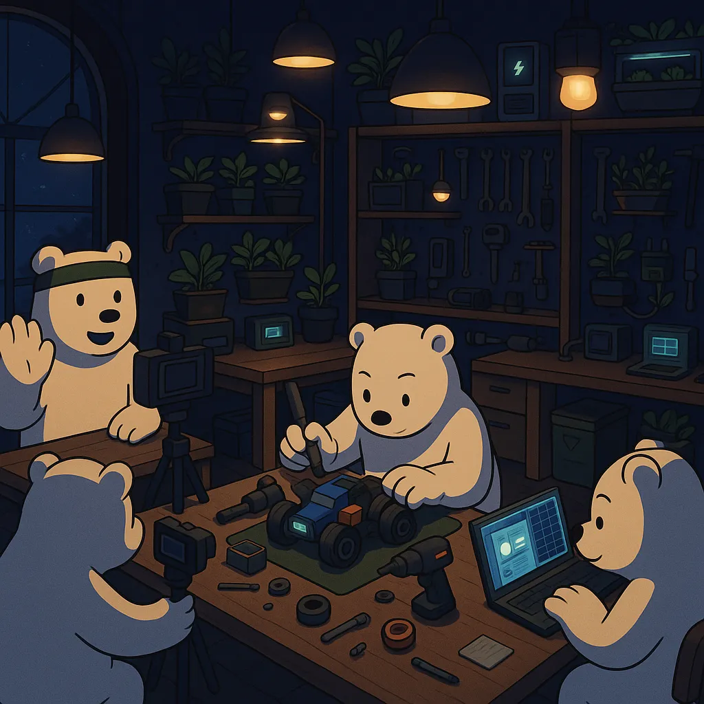 Peaceful working illustration