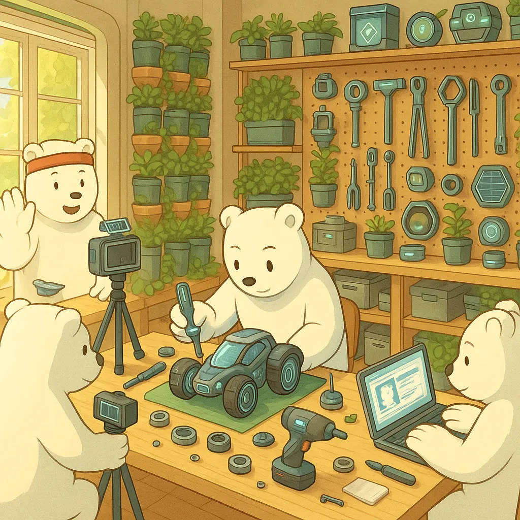 Peaceful working illustration